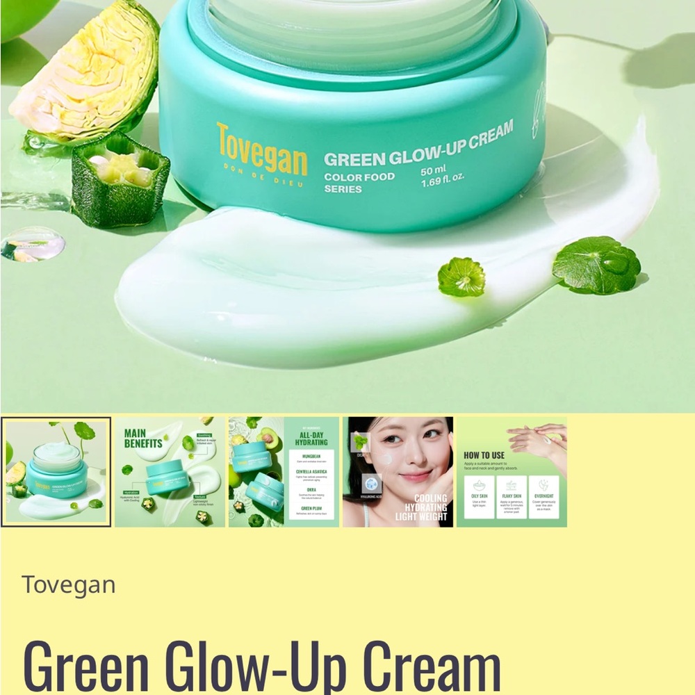 NWT Tovegan green glow up
Cream